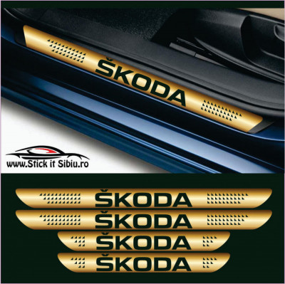 Set Protectie Praguri Skoda-Model 6 &amp;ndash; Stickere Auto foto