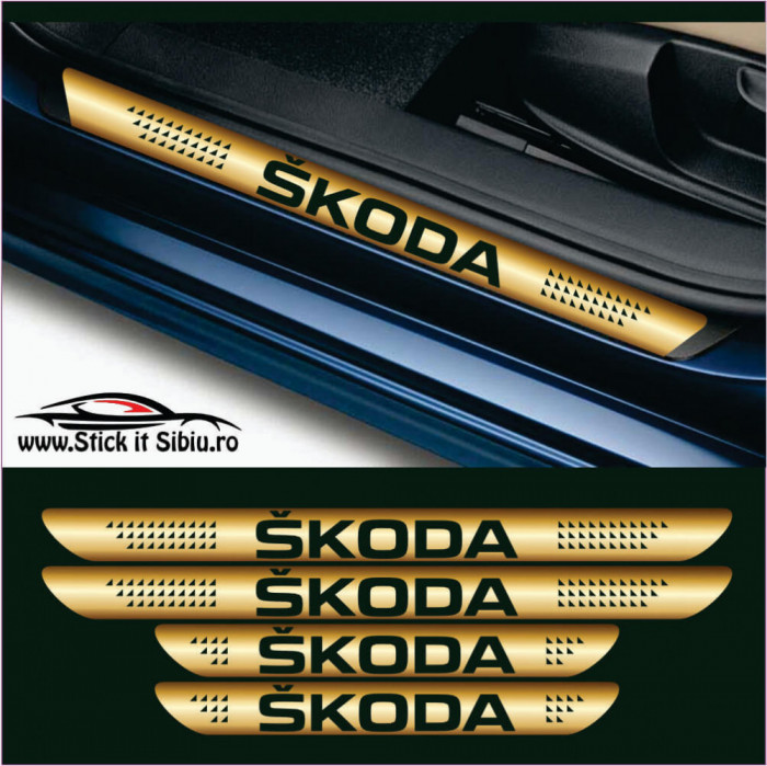 Set Protectie Praguri Skoda-Model 6 &ndash; Stickere Auto