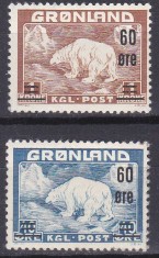 DB1 Fauna Polara Urs Alb Groenlanda Supratipar 1956 2 v. MNH