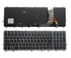 Tastatura laptop noua HP ENVY 15-j series Silver Frame Black WIN 8 US Backlit foto