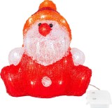 Decoratiune de Craciun Mos Craciun LED pentru exterior, acril, timer, IP44