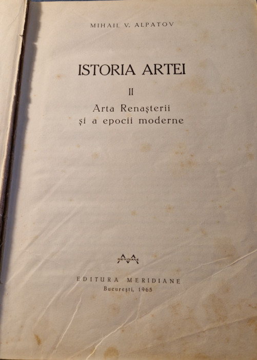 Istoria artei volumul 2 Mihail V. Alpatov