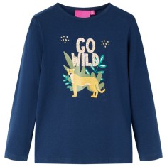 Tricou pentru copii cu m&acirc;neci lungi, bleumarin, 92