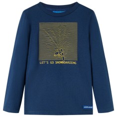 Tricou de copii cu m&acirc;neci lungi bleumarin 116