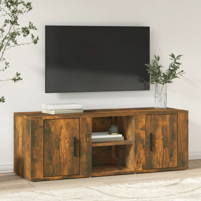 Comoda TV, stejar fumuriu, 100x31,5x35 cm, lemn prelucrat GartenMobel Dekor foto