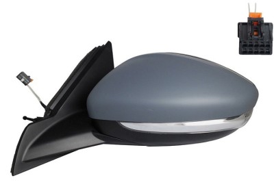 Oglinda usa exterioara OPEL CORSA/-e F, 06.2019-12.2023; PEUGEOT 208, 06.2019-, partea stanga, View Max, reglare cu cablu; grunduit; sticla convexa; foto