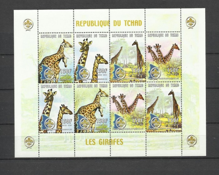 CHAD 2000 FAUNA ANIMALE SALBATICE GIRAFE