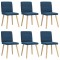 vidaXL Scaune de sufragerie, 6 buc., albastru, material textil 3315552