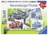 Cumpara ieftin Puzzle politie, 3x49 piese, Ravensburger