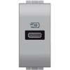Priza USB 1M Tip C 5-9-12V Living Light Bticino aluminiu NT4192C