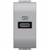 Priza USB 1M Tip C 5-9-12V Living Light Bticino aluminiu NT4192C
