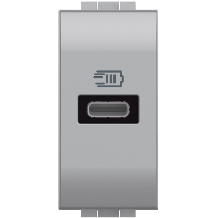 Priza USB 1M Tip C 5-9-12V Living Light Bticino aluminiu NT4192C