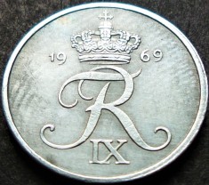 Moneda 1 ORE - DANEMARCA, anul 1969 *cod 1483 = A.UNC