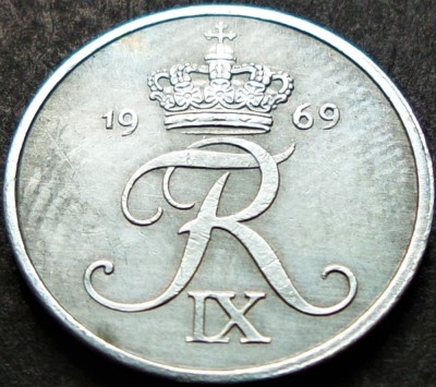 Moneda 1 ORE - DANEMARCA, anul 1969 *cod 1483 = A.UNC foto