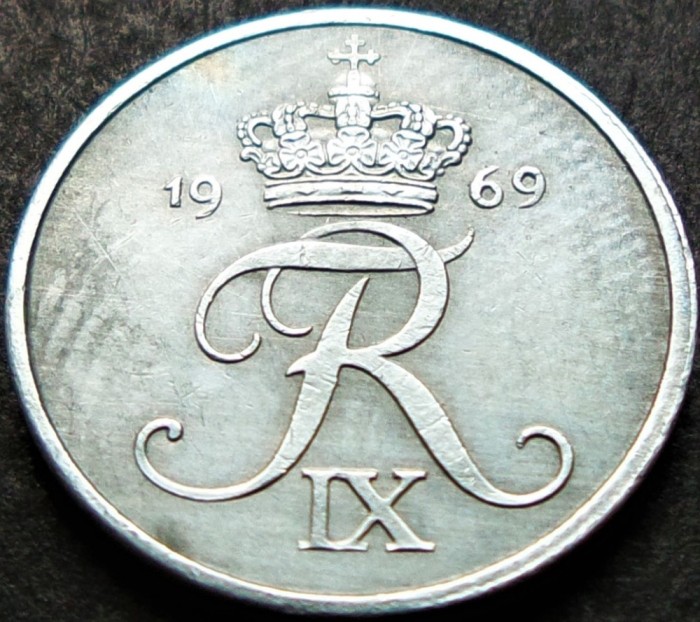Moneda 1 ORE - DANEMARCA, anul 1969 *cod 1483 = A.UNC