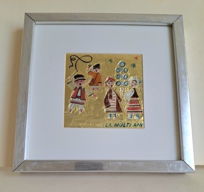 Frumos tablou decorativ cu tematica sarbatorilor de iarna foto