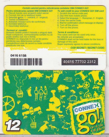 bnk card Romania - Connex - reincarcare Go! 12 - RO-CON-REF-0018D