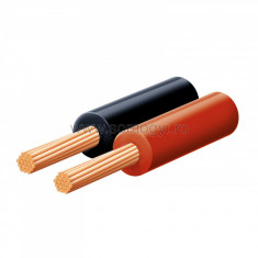 Cablu pentru difuzor, rosu-negru, 2x0,15 mm, 100 m rola foto