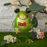 Decoratiune Metalica de Gradină Broscoi cu Umbrela Nufar, CMCLASS