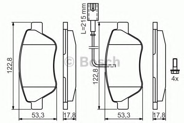 Set placute frana,frana disc ALFA ROMEO MITO (955) (2008 - 2016) BOSCH 0 986 424 597