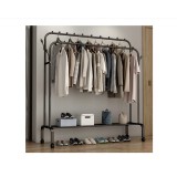 Suport de haine suspendat metal cu polita,Negru