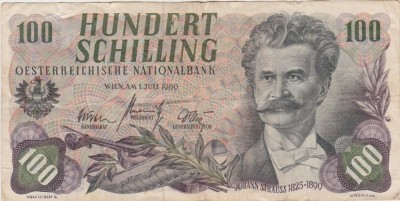 AUSTRIA 100 SCHILLING 1960 VF foto