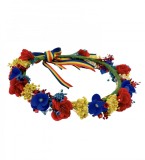 Coronita traditionala din flori, tricolor Romania, marime personalizabila (Albastru Galben Rosu), Eventissimi&reg;