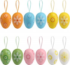 Set de 12 oua pentru Paste Naler, plastic, multicolor, 6 x 4 cm