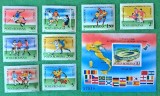 TIMBRE ROMANIA MNH LP1237+1238/1990 -ITALIA 90- Turneul final-Serie+Col. nedant