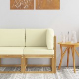 vidaXL Canapea Coltar Exterior Lemn Masiv Acacia Alb Mobilier Gradina Rezistent Intemperii