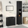Set Mobilier pentru Baie 3 Piese Stejar Negru Lemn Prelucrat