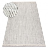 Covor NANO EO78B Melange, buclă, țesut plat alb / gri, 80x150 cm