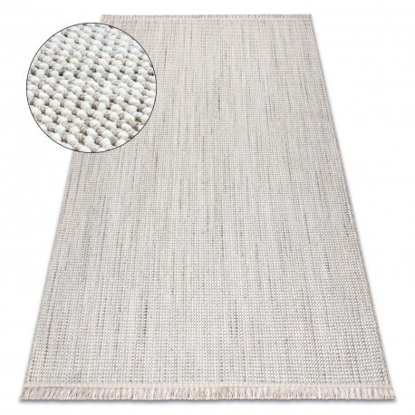 Covor NANO EO78B Melange, buclă, țesut plat alb / gri, 200x290 cm