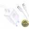 Incarcator Retea Cu Cablu USB-C 3MK HyperCharger 45W 3A 2 x USB-C Alb