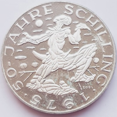 452 Austria 100 Schilling 1975 Anniversary of Austrian Schilling km 2925 argint foto