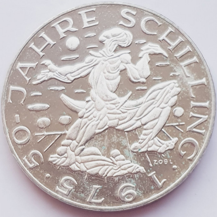 452 Austria 100 Schilling 1975 Anniversary of Austrian Schilling km 2925 argint