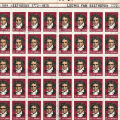 200 DE ANI DE LA NASTEREA LUI BEETHOVEN ( LP 748) 1970 OBLITERATA COALA