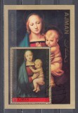 A10 ZC 28 - Colita foarte veche - Ajman - pictura religioasa, Arta, Stampilat