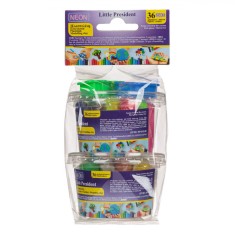 Set Plastilină Little President, 38 Piese, Multicolor, Neon, 36 Bucăți Plastilină cu 2 Forme Animale