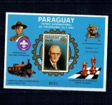 Paraguay 1985 - Rotary, șah, locomotiva, colita neuzata