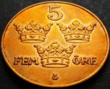 Cumpara ieftin Moneda istorica 5 ORE - SUEDIA, anul 1950 *cod 5016 A, Europa, Bronz