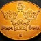 Moneda istorica 5 ORE - SUEDIA, anul 1950 *cod 5016 A