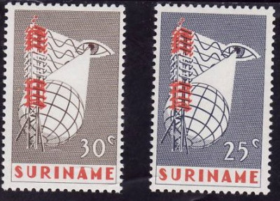C1610 - Surinam 1966 - TV 2v.neuzat,perfecta stare foto