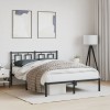 Gossi cadru de pat metalic cu tablie, negru, 135x190 cm