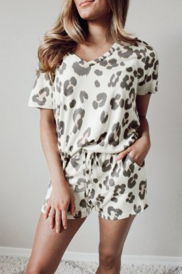 X698-99 Set 2 piese pijama casual din tricou si pantaloni scurti foto