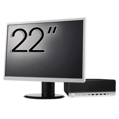 Pachet PC Second Hand HP ProDesk 600 G5 SFF, Intel Core i5-8500 3.00 - 4.10GHz, 8GB DDR4, 256GB SSD + Monitor 22&amp;amp;quot; NewTechnology Media foto