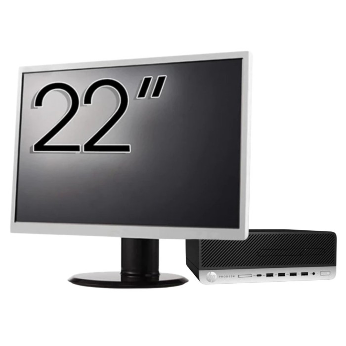 Pachet PC Second Hand HP ProDesk 600 G5 SFF, Intel Core i5-8500 3.00 - 4.10GHz, 8GB DDR4, 256GB SSD + Monitor 22&amp;quot; NewTechnology Media