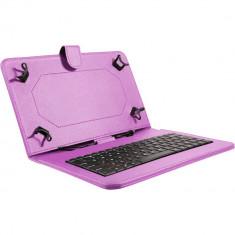 Husa tableta model X cu tastatura MRG, MicroUSB, 10 inch, Mov C402 foto