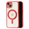 Husa MagSafe pentru Apple iPhone 12, Full Cover, Protectie camera, Margini colorate Electroplating, Magnetica, Incarcare Wireless, Flippy, Rosu