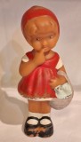 SCUFITA ROSIE - personaj de poveste, figurina din cauciuc - Jucarie veche Aradeanca, anii 1970